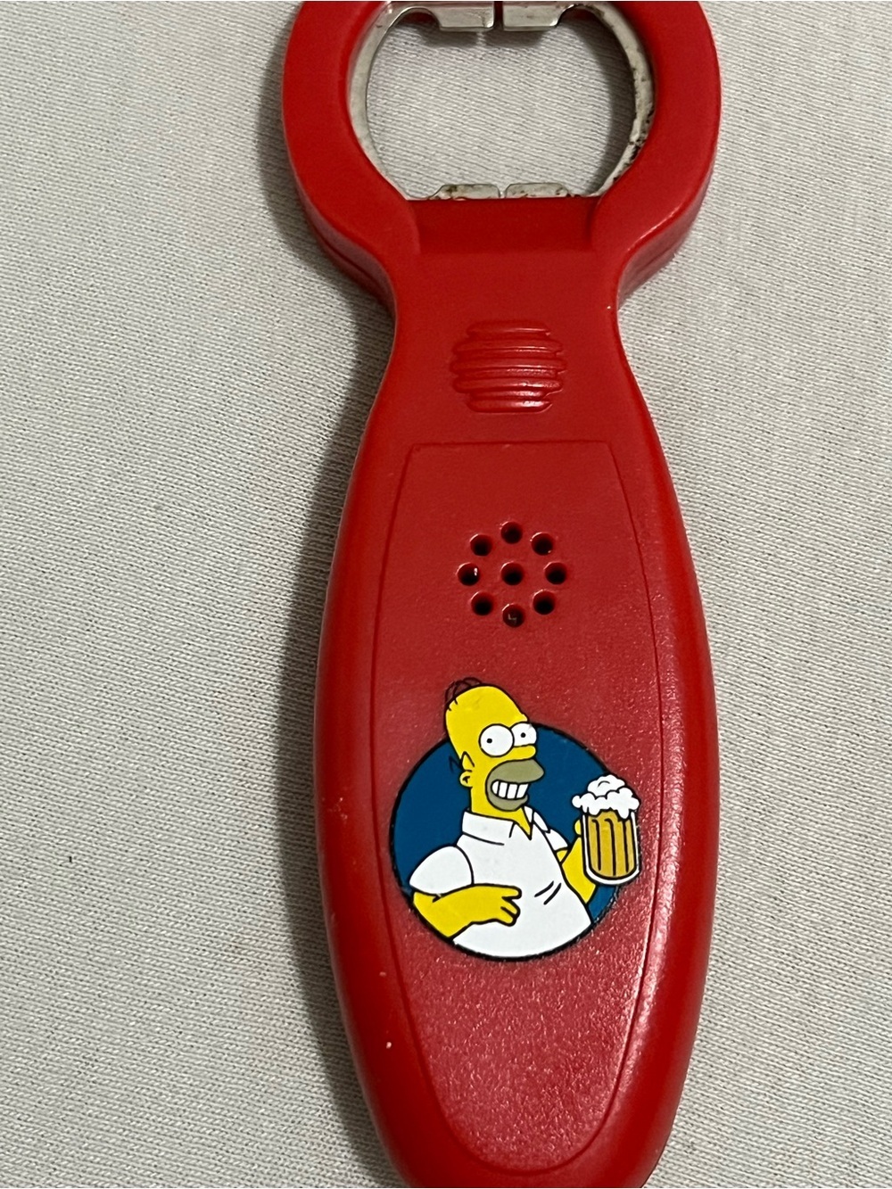 Homer Simpson Fox Red Plastic Bottle Opener with Matt Groening Marking